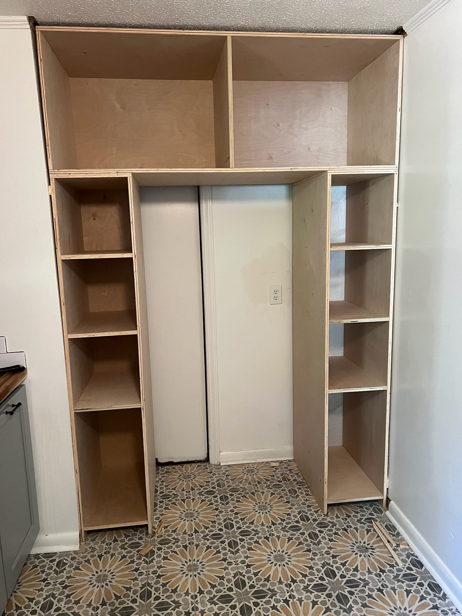 Built-in pantry shelving