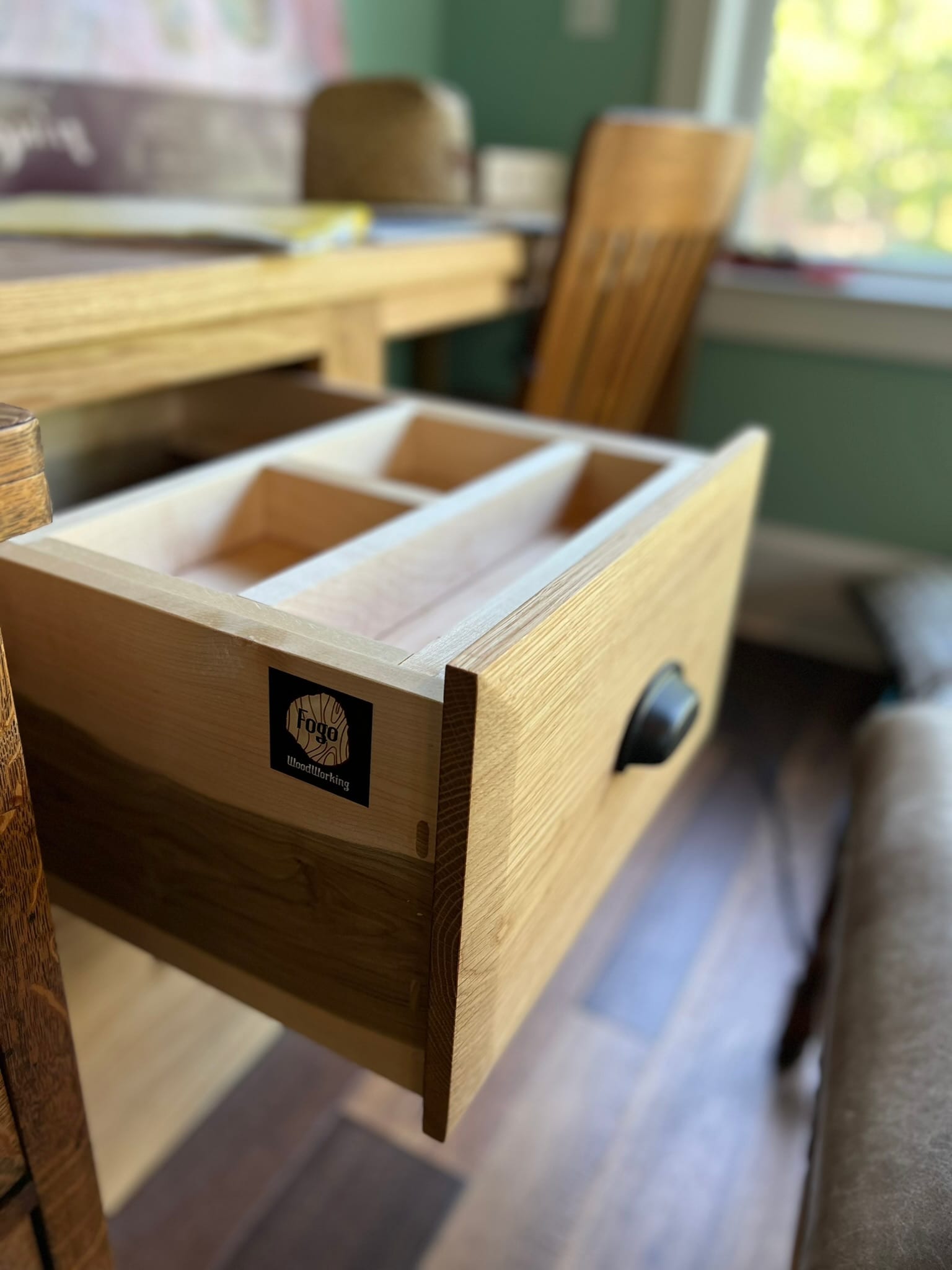 Walnut & maple accessory drawer