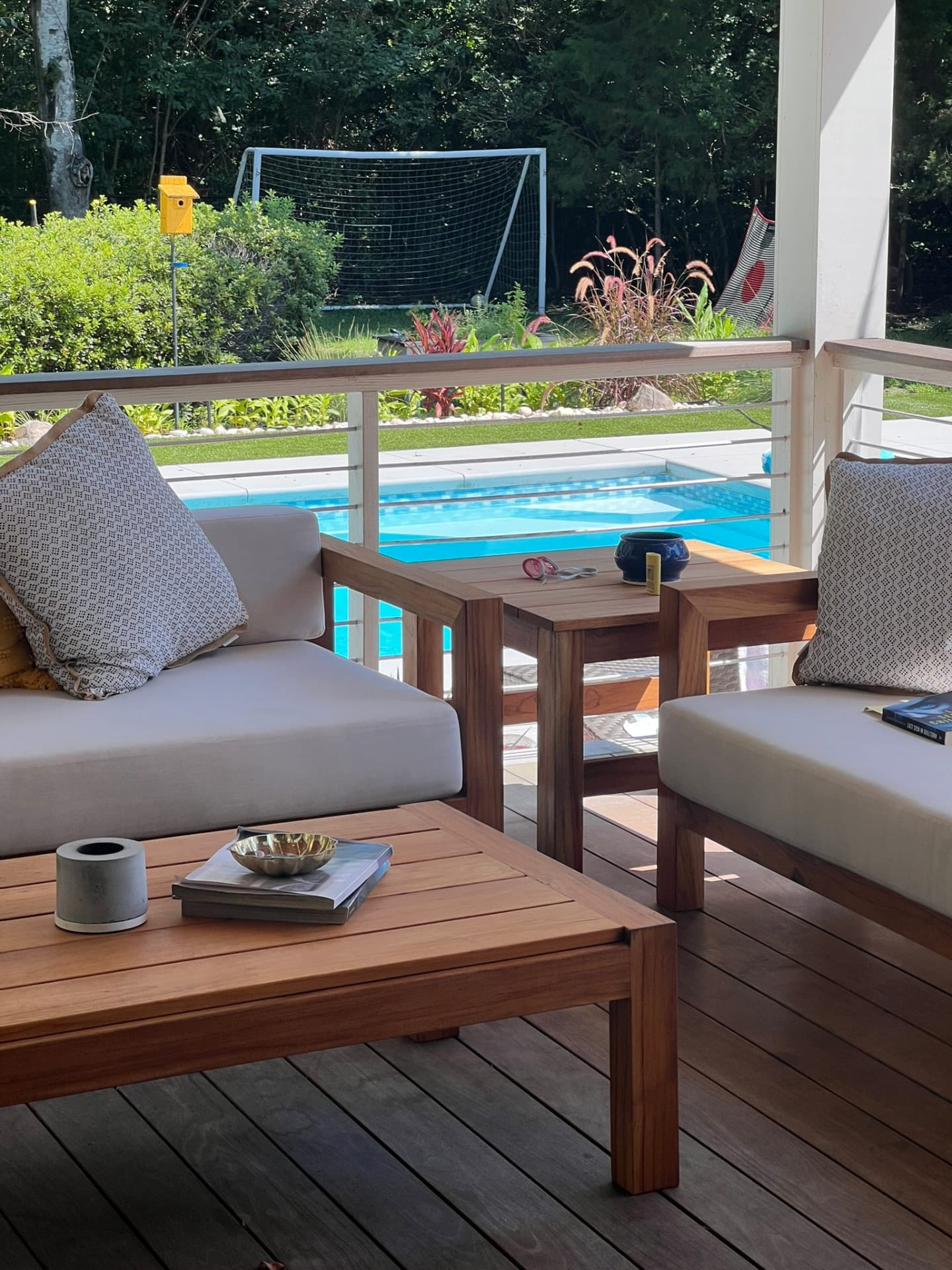 Teak poolside lounge set