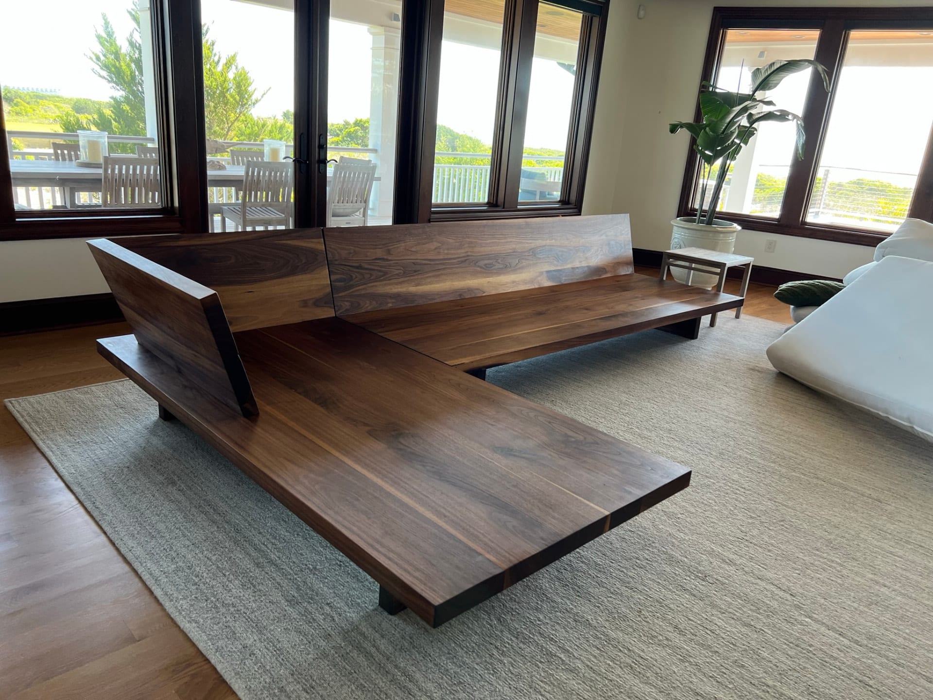 Walnut L sofa