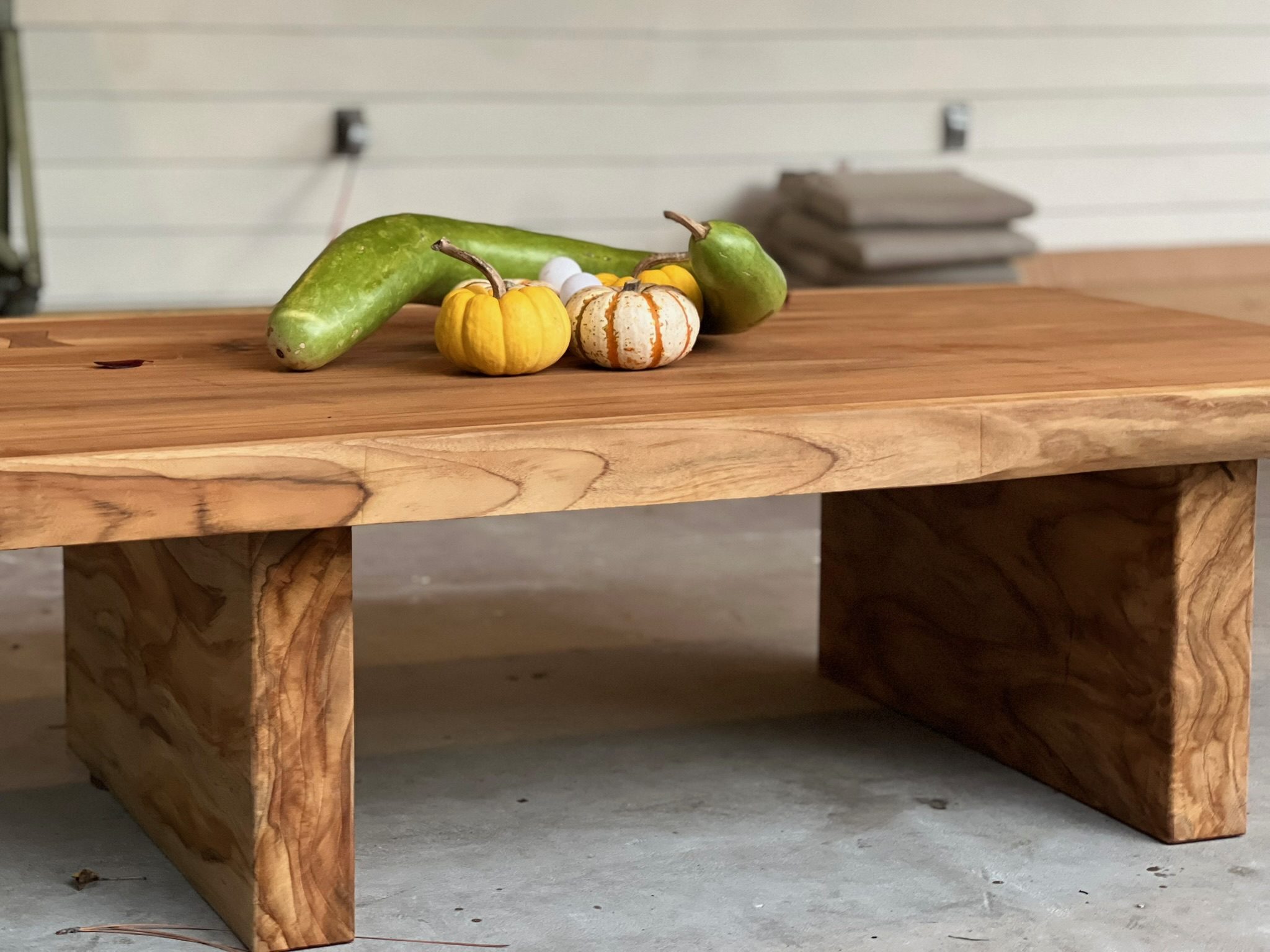 Spalted wood waterfall coffee table