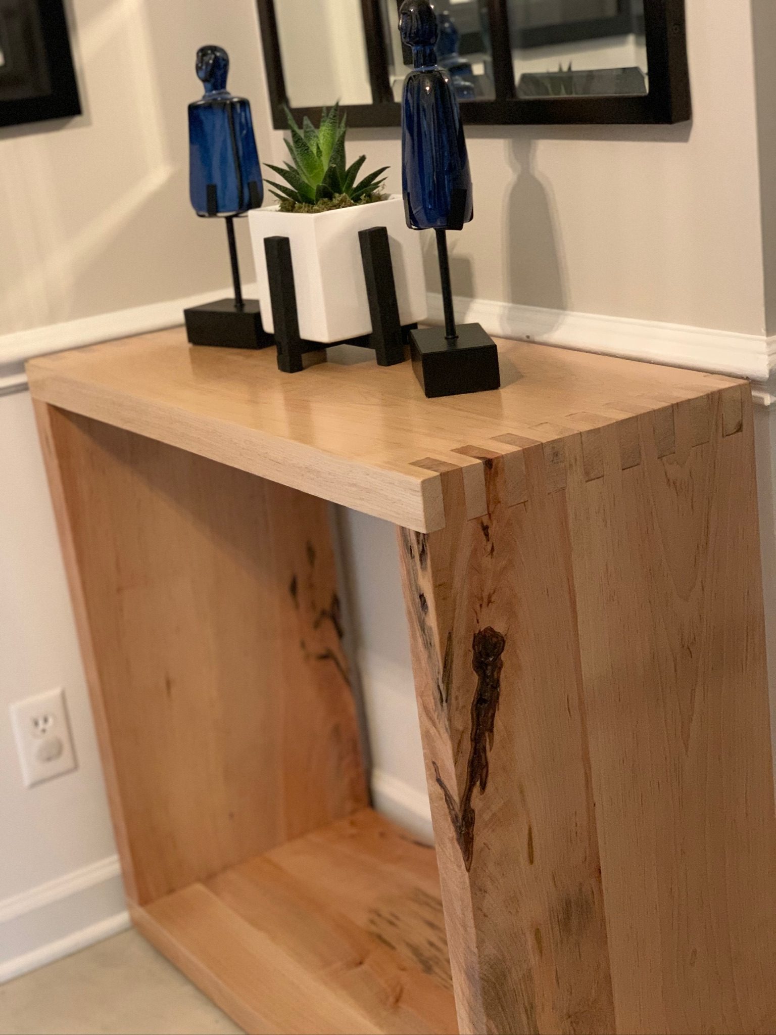 Spalted maple dovetail console table