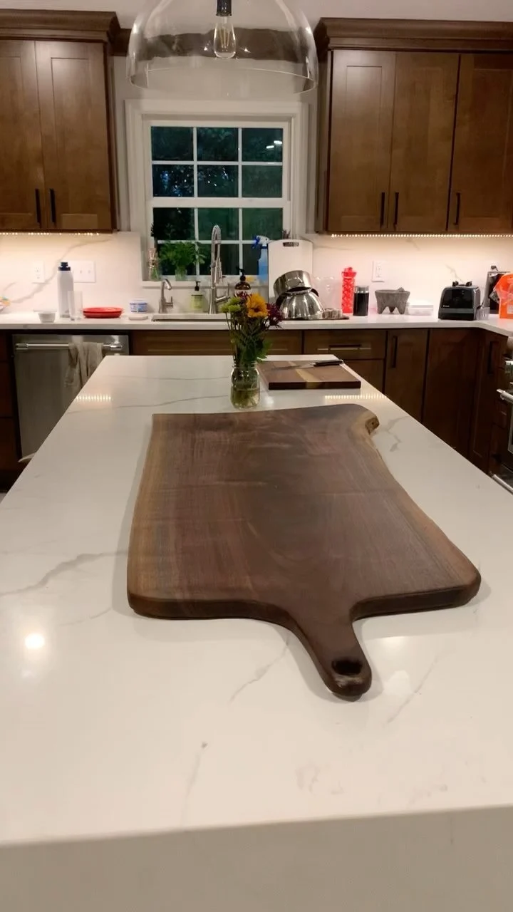 Live-edge walnut serving board