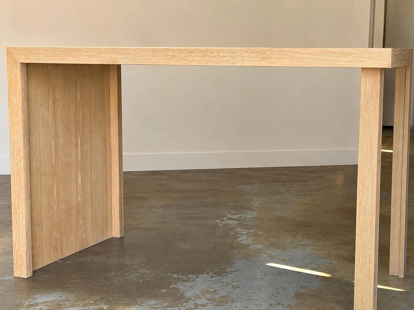 White oak console desk
